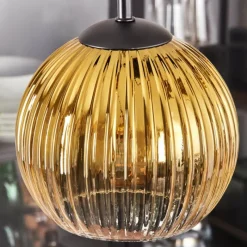 Lampes Dorées-hofstein Koyoto Suspension, Boule lumineuse, Suspension 35 cm Or, Clair, 4 lumières