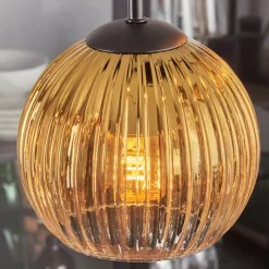 Lampes Dorées-hofstein Koyoto Suspension, Boule lumineuse, Suspension 35 cm Or, Clair, 4 lumières