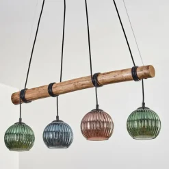 hofstein Koyoto Suspension, Boule lumineuse, Suspension Écru, Noir, 4 lumières