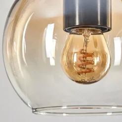 hofstein Koyoto Suspension, Boule lumineuse, Suspension Écru, Noir, 5 lumières