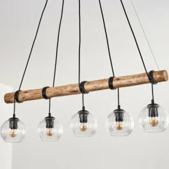hofstein Koyoto Suspension, Boule lumineuse, Suspension Écru, Noir, 5 lumières