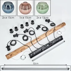 hofstein Koyoto Suspension, Boule lumineuse, Suspension Écru, Noir, 5 lumières