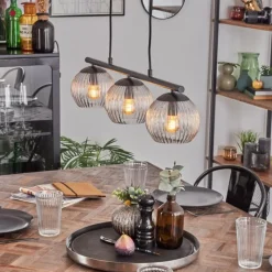 hofstein Koyoto Suspension, Boule lumineuse, Suspension Clair, 3 lumières