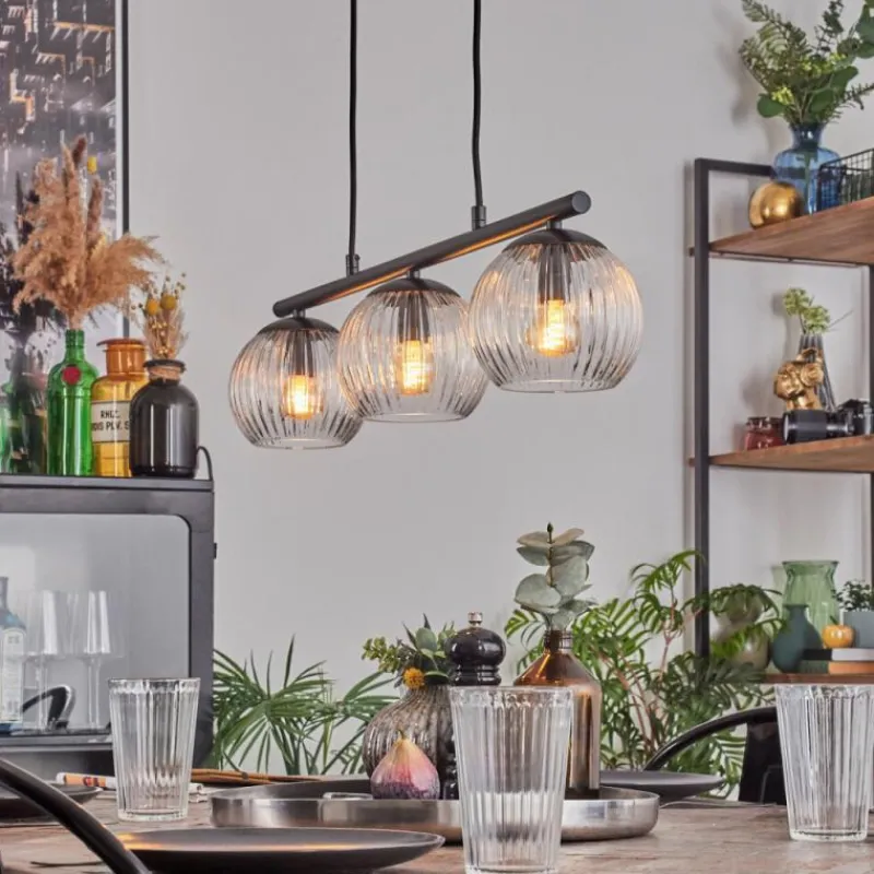 hofstein Koyoto Suspension, Boule lumineuse, Suspension Clair, 3 lumières