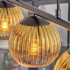 Lampes Dorées-hofstein Koyoto Suspension, Boule lumineuse, Suspension Or, Clair, 3 lumières