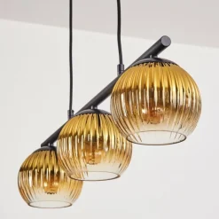 Lampes Dorées-hofstein Koyoto Suspension, Boule lumineuse, Suspension Or, Clair, 3 lumières