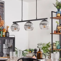 hofstein Koyoto Suspension, Boule lumineuse, Suspension Clair, Fumé, 3 lumières