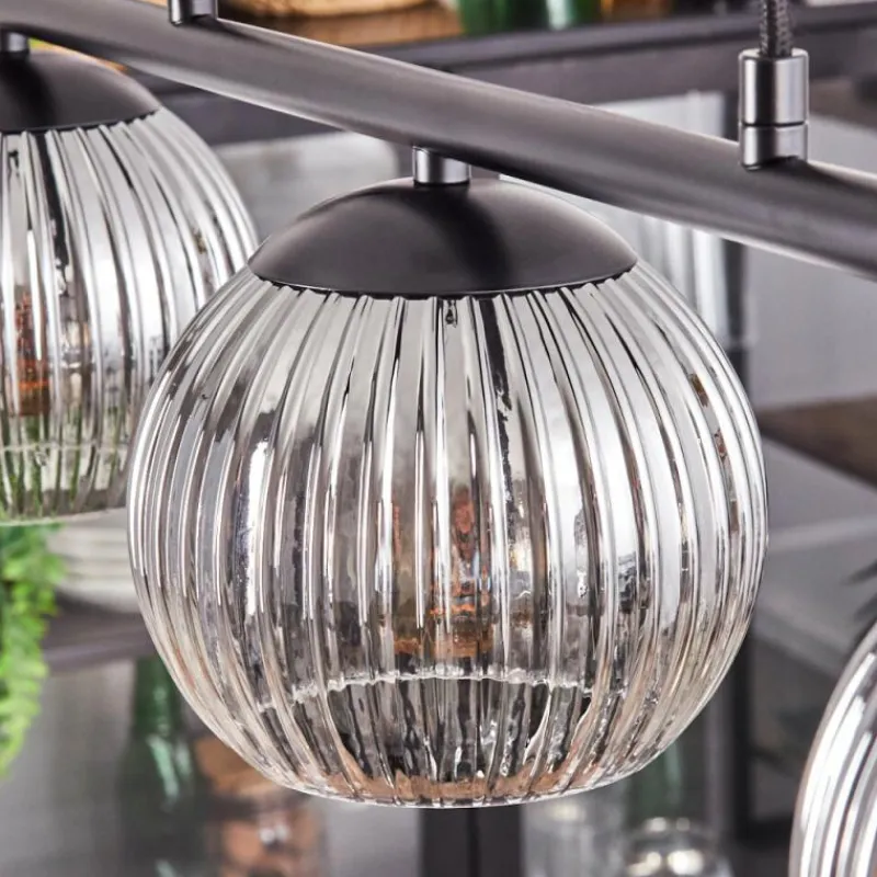 hofstein Koyoto Suspension, Boule lumineuse, Suspension Clair, Fumé, 3 lumières