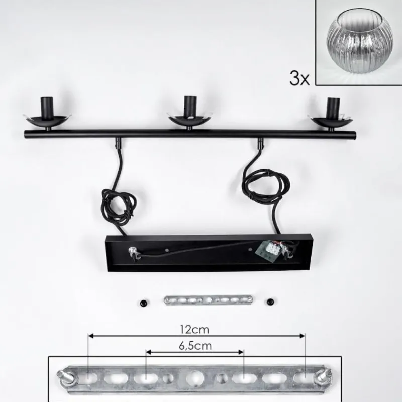 hofstein Koyoto Suspension, Boule lumineuse, Suspension Clair, Fumé, 3 lumières