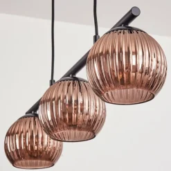 hofstein Koyoto Suspension, Boule lumineuse, Suspension Cuivré, 3 lumières