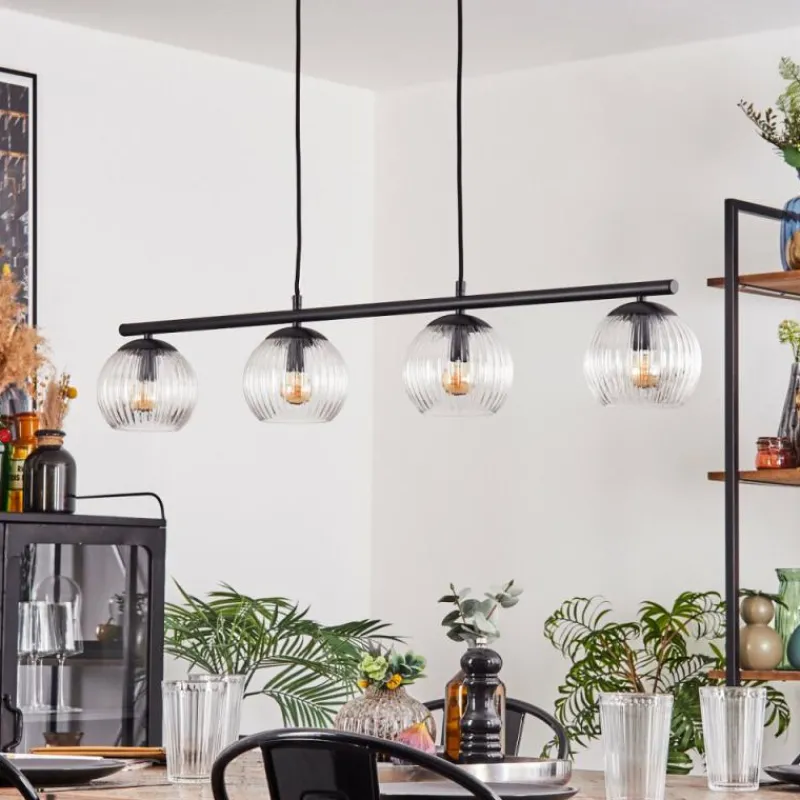 hofstein Koyoto Suspension, Boule lumineuse, Suspension Clair, 4 lumières