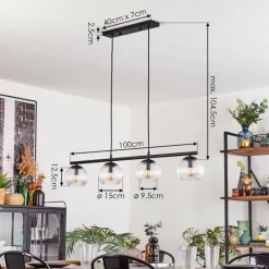 hofstein Koyoto Suspension, Boule lumineuse, Suspension Clair, 4 lumières