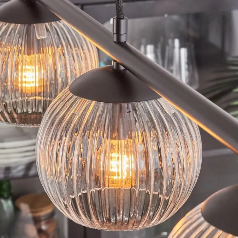 hofstein Koyoto Suspension, Boule lumineuse, Suspension Clair, 4 lumières