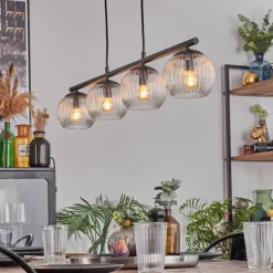 hofstein Koyoto Suspension, Boule lumineuse, Suspension Clair, 4 lumières