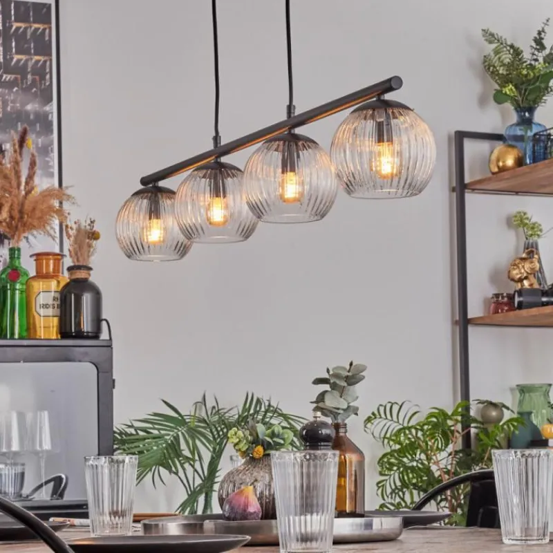 hofstein Koyoto Suspension, Boule lumineuse, Suspension Clair, 4 lumières