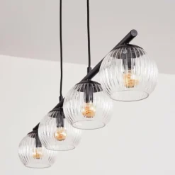 hofstein Koyoto Suspension, Boule lumineuse, Suspension Clair, 4 lumières