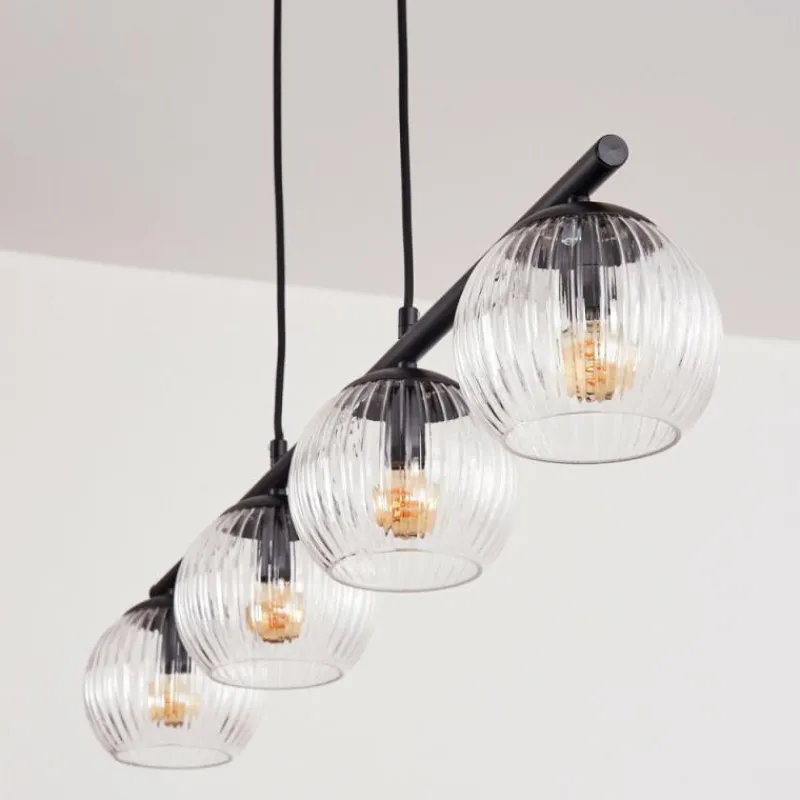 hofstein Koyoto Suspension, Boule lumineuse, Suspension Clair, 4 lumières