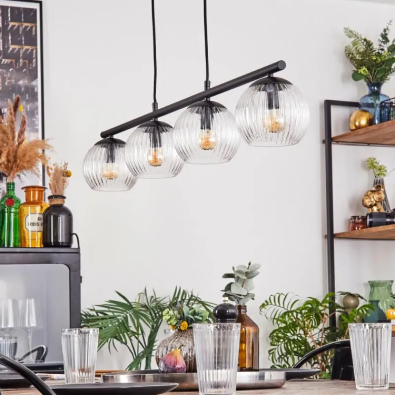 hofstein Koyoto Suspension, Boule lumineuse, Suspension Clair, 4 lumières