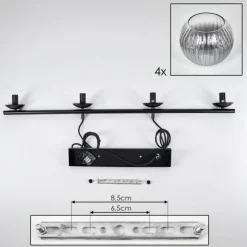 hofstein Koyoto Suspension, Boule lumineuse, Suspension Clair, Fumé, 4 lumières