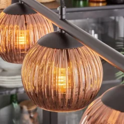 hofstein Koyoto Suspension, Boule lumineuse, Suspension Cuivré, 4 lumières