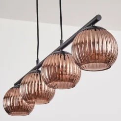 hofstein Koyoto Suspension, Boule lumineuse, Suspension Cuivré, 4 lumières