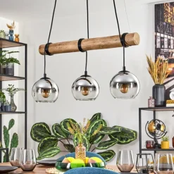 hofstein Koyoto Suspension, Boule lumineuse, Suspension Écru, Noir, 3 lumières