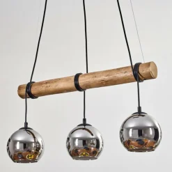 hofstein Koyoto Suspension, Boule lumineuse, Suspension Écru, Noir, 3 lumières