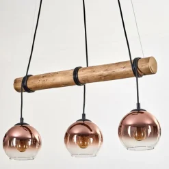hofstein Koyoto Suspension, Boule lumineuse, Suspension Écru, Noir, 3 lumières