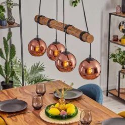 hofstein Koyoto Suspension, Boule lumineuse, Suspension Écru, Noir, 4 lumières