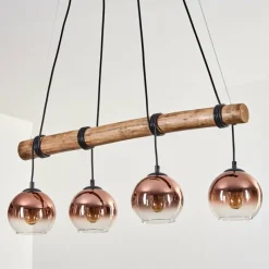 hofstein Koyoto Suspension, Boule lumineuse, Suspension Écru, Noir, 4 lumières