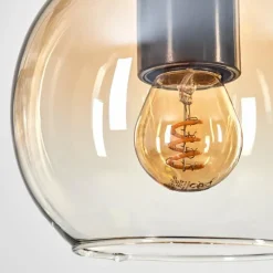 hofstein Koyoto Suspension, Boule lumineuse, Suspension Écru, Noir, 3 lumières