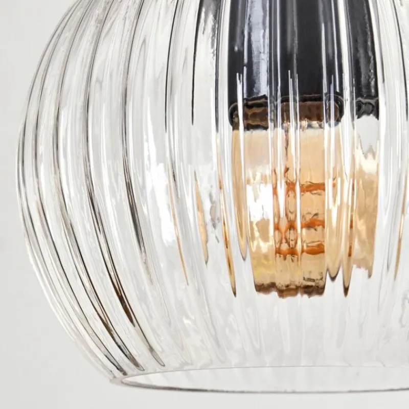 hofstein Koyoto Suspension, Boule lumineuse, Suspension Écru, Noir, 3 lumières