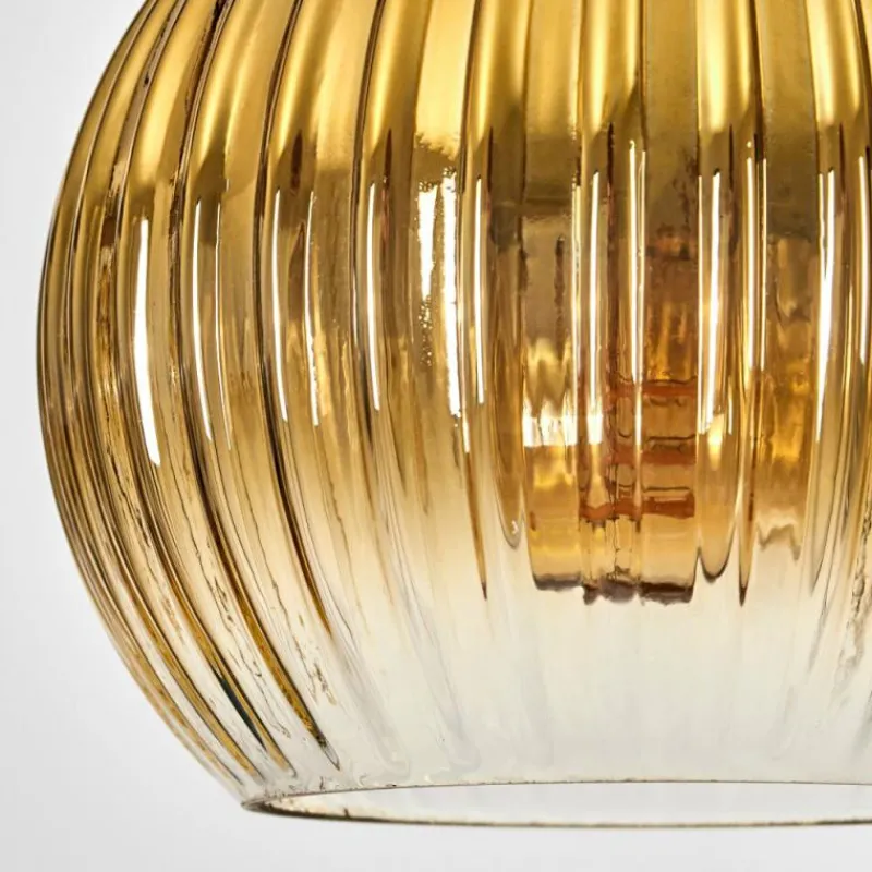 Lampes Dorées-hofstein Koyoto Suspension, Boule lumineuse, Suspension Écru, Noir, 3 lumières