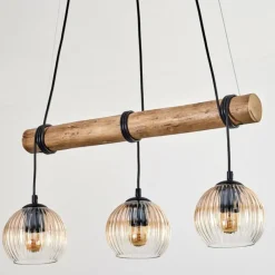 hofstein Koyoto Suspension, Boule lumineuse, Suspension Écru, Noir, 3 lumières