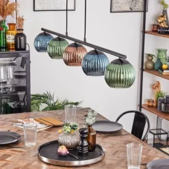 Lampes À Boules-hofstein Koyoto Suspension, Boule lumineuse, Suspension Bleu, Vert, Cuivré, 5 lumières