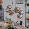 hofstein Koyoto Suspension, Boule lumineuse, Suspension Chrome, Fumé, 8 lumières