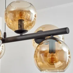 hofstein Koyoto Suspension, Boule lumineuse, Suspension Ambre, Fumé, 8 lumières