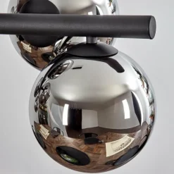 hofstein Koyoto Suspension, Boule lumineuse, Suspension Chrome, Fumé, 8 lumières