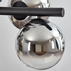 hofstein Koyoto Suspension, Boule lumineuse, Suspension Chrome, Clair, Fumé, 8 lumières