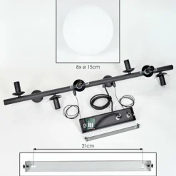 hofstein Koyoto Suspension, Boule lumineuse, Suspension Blanc, 8 lumières