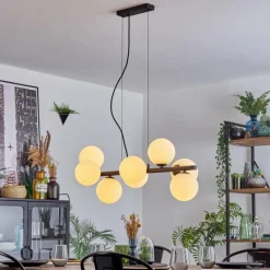 hofstein Koyoto Suspension, Boule lumineuse, Suspension Blanc, 8 lumières