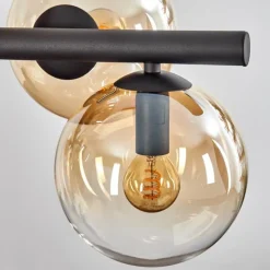 hofstein Koyoto Suspension, Boule lumineuse, Suspension Ambre, Clair, 8 lumières