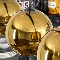 hofstein Koyoto Suspension, Boule lumineuse, Suspension Or, 4 lumières