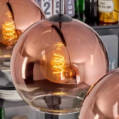 hofstein Koyoto Suspension, Boule lumineuse, Suspension Noir, 3 lumières