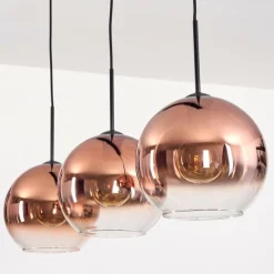 hofstein Koyoto Suspension, Boule lumineuse, Suspension Noir, 3 lumières