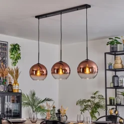 hofstein Koyoto Suspension, Boule lumineuse, Suspension Noir, 3 lumières