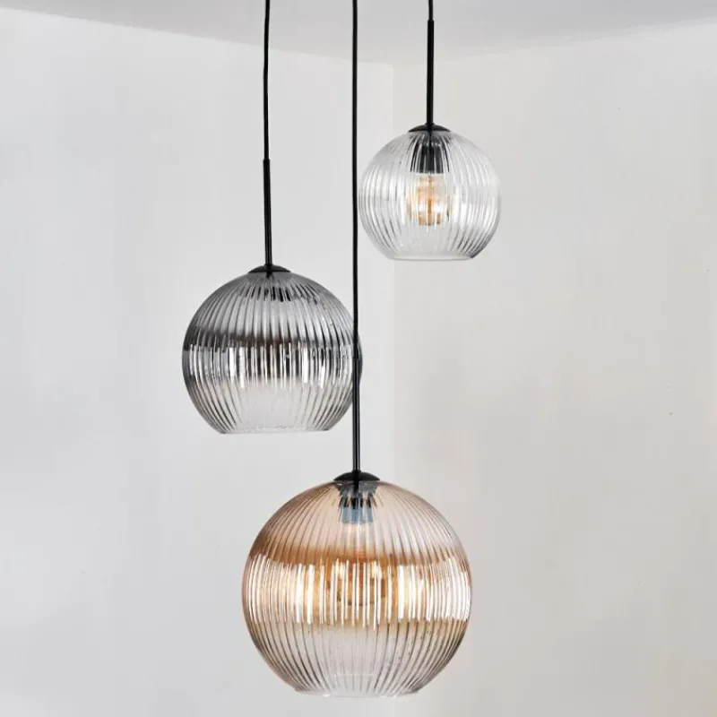 hofstein Koyoto Suspension, Boule lumineuse, Suspension 30 cm Noir, 3 lumières