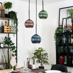 hofstein Koyoto Suspension, Boule lumineuse, Suspension Noir, 3 lumières