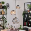 hofstein Koyoto Suspension, Boule lumineuse, Suspension, Suspension grappe Ambre, Clair, Fumé, 3 lumières