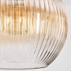 hofstein Koyoto Suspension, Boule lumineuse, Suspension, Suspension grappe Ambre, Clair, Fumé, 3 lumières